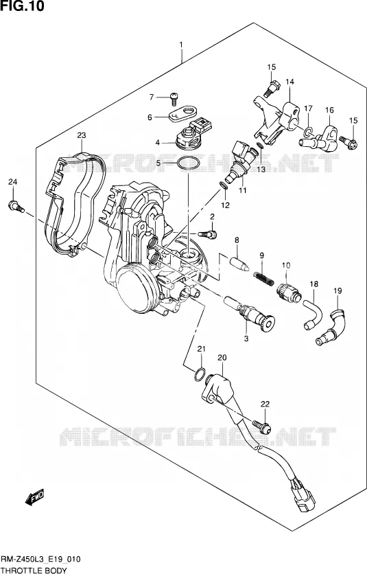 THROTTLE BODY Suzuki MOTO 450 RM-Z 2012  RM-Z450 L3 (E19)