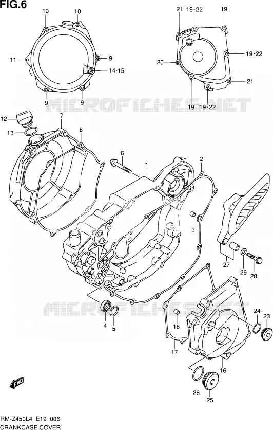 CRACKCASE COVER Suzuki MOTO 450 RM-Z 2014  RM-Z450 L4 (E19)
