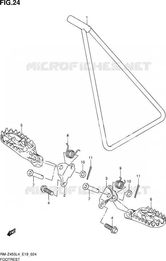 FOOTREST Suzuki MOTO 450 RM-Z 2014  RM-Z450 L4 (E19)