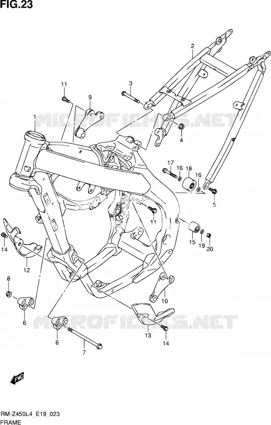 FRAME Suzuki MOTO 450 RM-Z 2015  RM-Z450 L4 (E19)