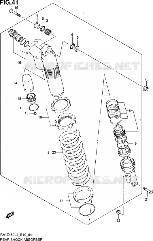 REAR DAMPER Suzuki MOTO 450 RM-Z 2015  RM-Z450 L4 (E19)