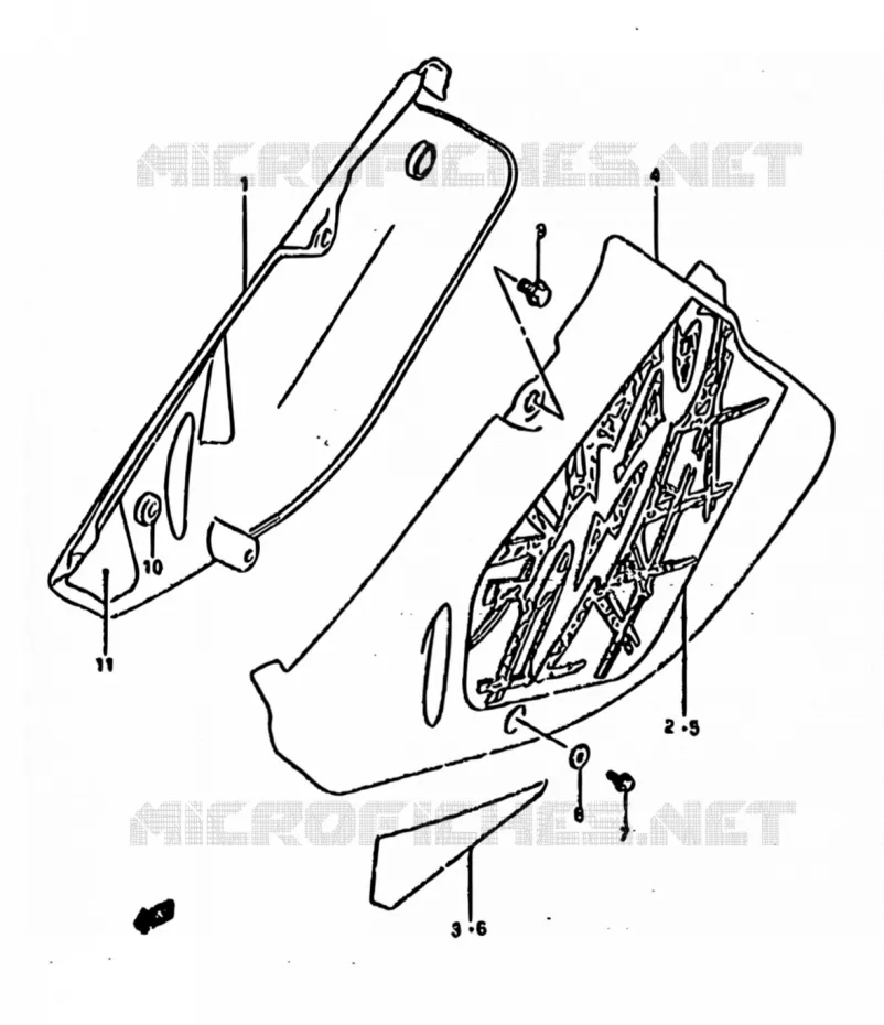 FAIRING Suzuki MOTO 250 RM 1995  RM250 S (E02,E04,E24,P37)