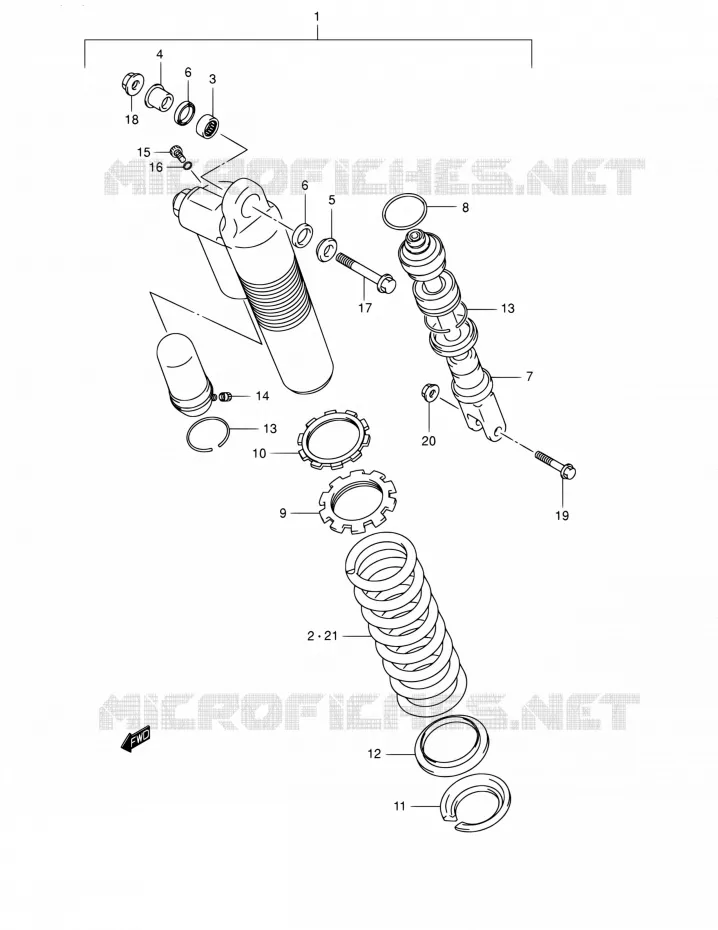 REAR DAMPER Suzuki MOTO 250 RM 2002  RM250 K2 (E02,E04,E24)