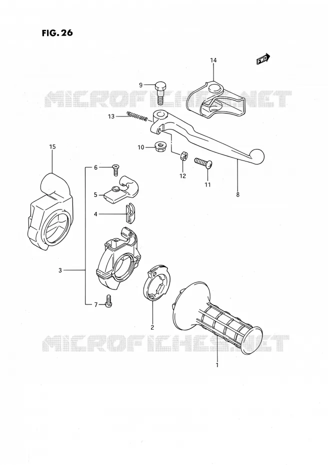 RIGHT SWITCH ASSY (MODELE G/H) Suzuki MOTO 80 RM 1987  RM80H(E01)