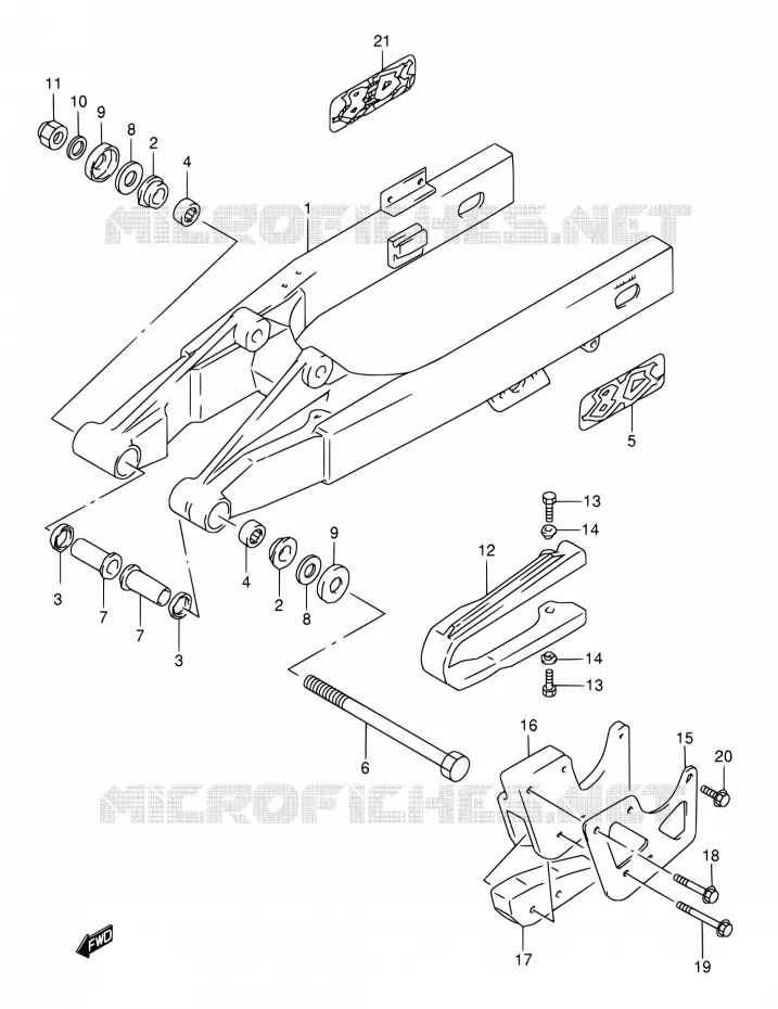 SWINGARM Suzuki MOTO 80 RM 1999  RM80 X (E03,E28,E33)