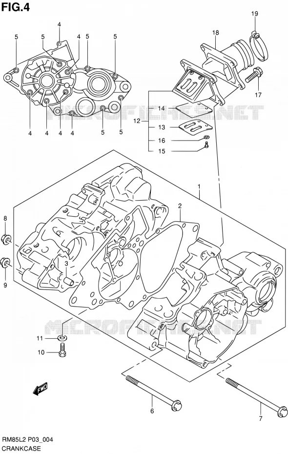 CRACKCASE COVER Suzuki MOTO 85 RM 2012  RM85L L2 (P03,P28.P33)