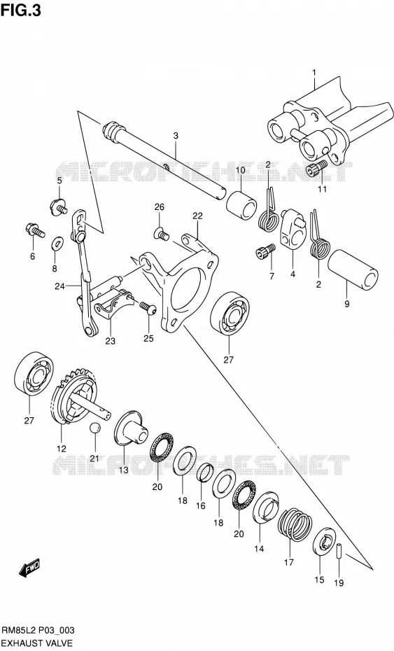 EXHAUST VALVE Suzuki MOTO 85 RM 2012  RM85L L2 (P03,P28.P33)