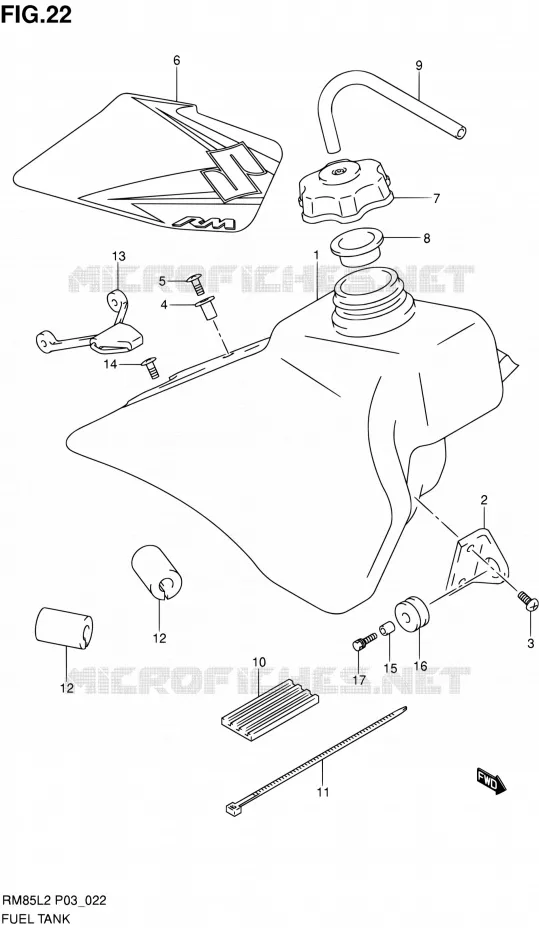 FUEL TANK Suzuki MOTO 85 RM 2012  RM85L L2 (P03,P28.P33)