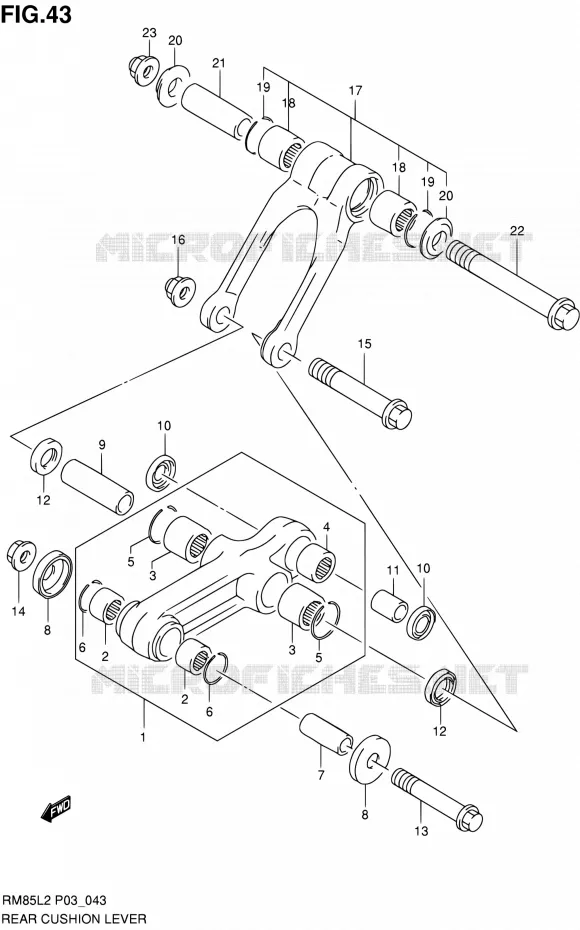 SHOCK ABSORBER LINKAGE Suzuki MOTO 85 RM 2012  RM85L L2 (P03,P28.P33)