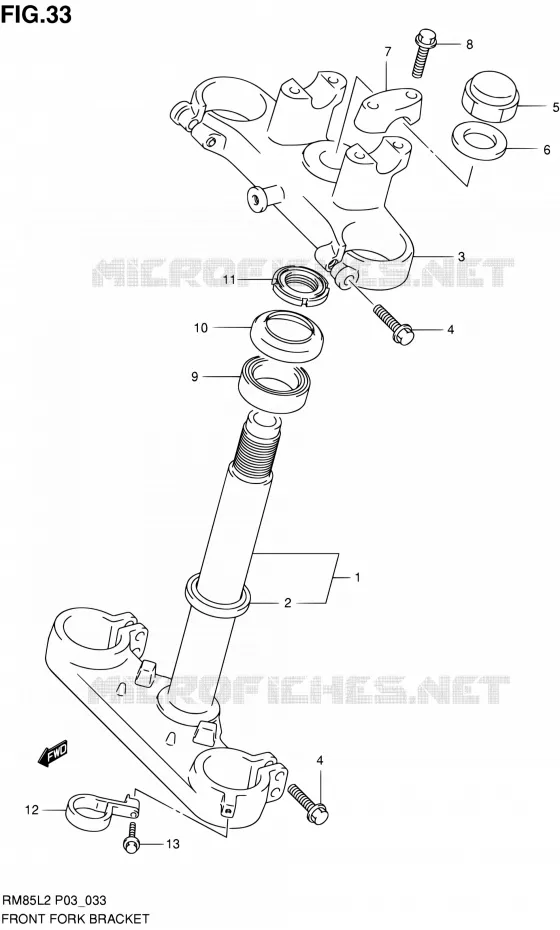 STEERING STEM Suzuki MOTO 85 RM 2012  RM85L L2 (P03,P28.P33)