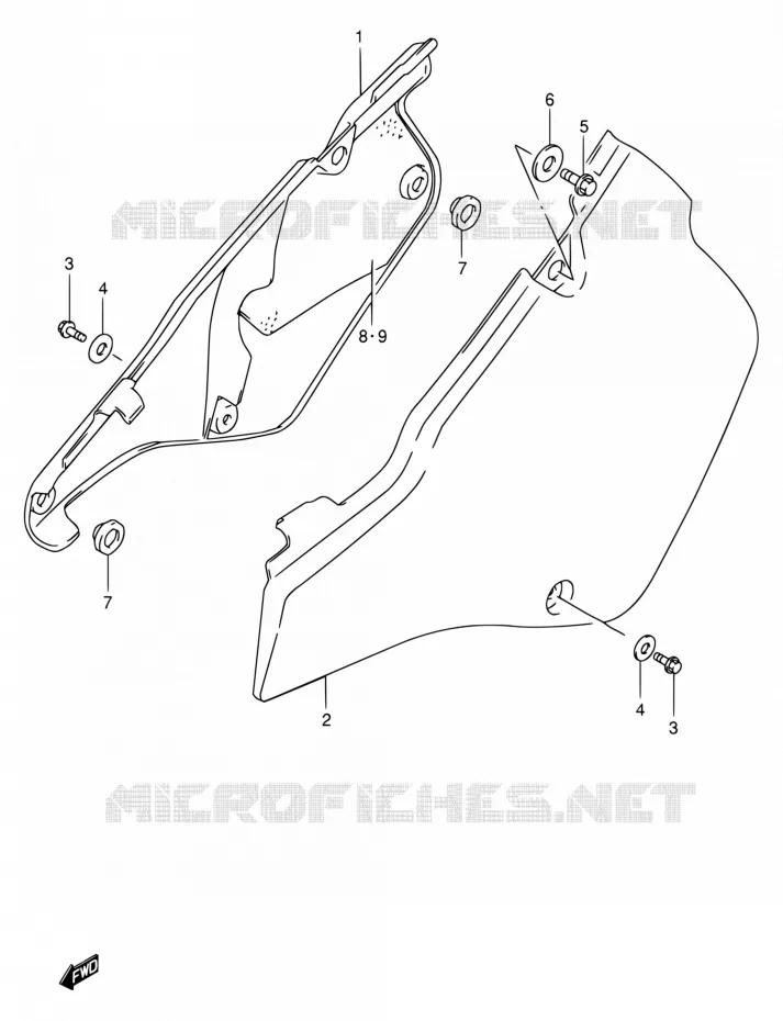 FAIRING Suzuki MOTO 250 RMX 1998  RMX250 W (E01,P37)