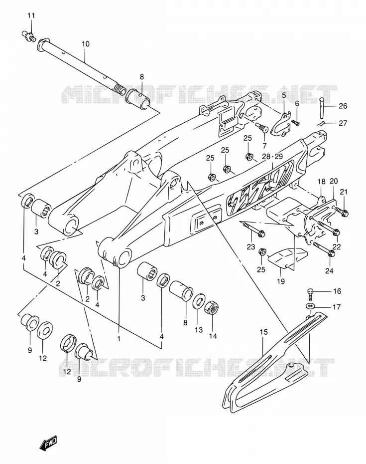 SWINGARM Suzuki MOTO 250 RMX 1998  RMX250 W (E01,P37)