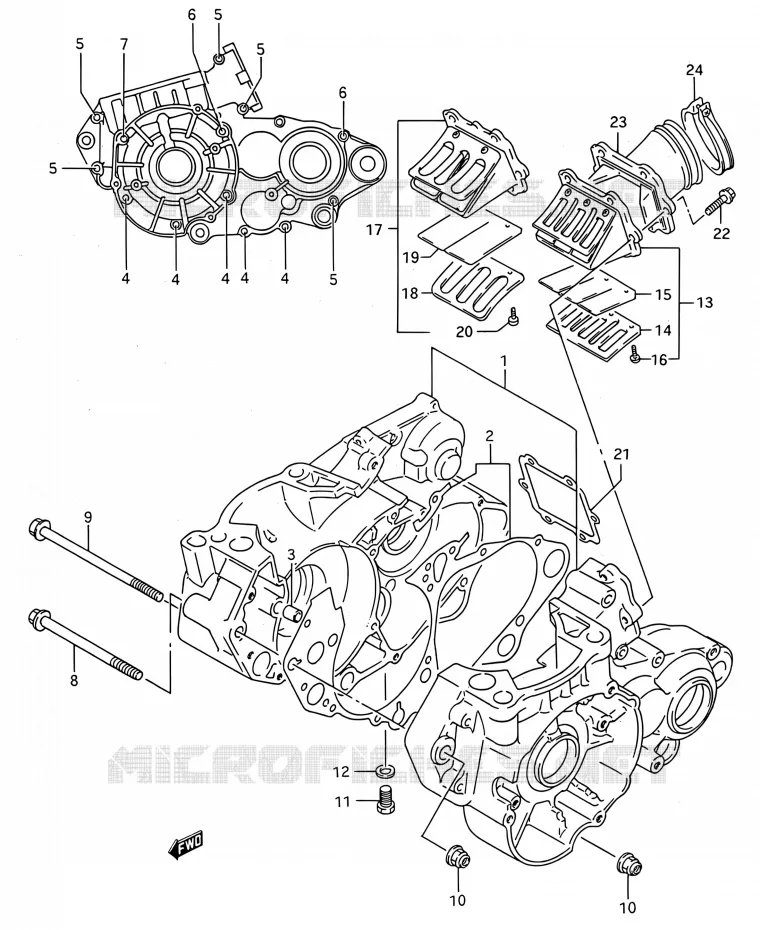 CRACKCASE COVER Suzuki MOTO 250 RMX 1994  RMX250 R (E03,E28,E33)