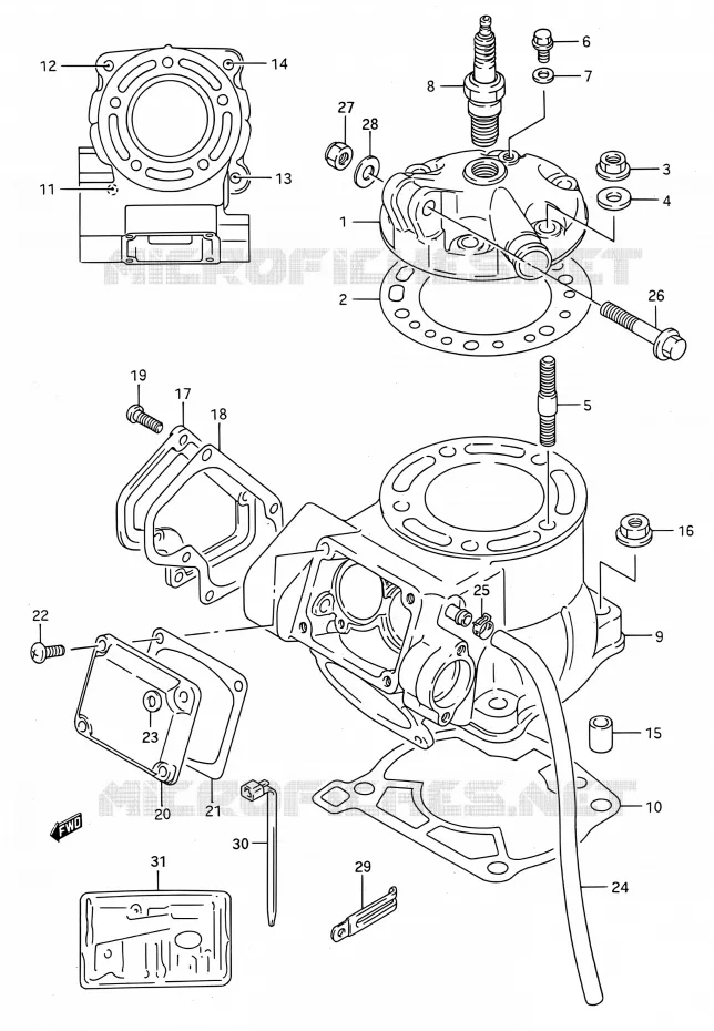 CYLINDER Suzuki MOTO 250 RMX 1994  RMX250 R (E03,E28,E33)