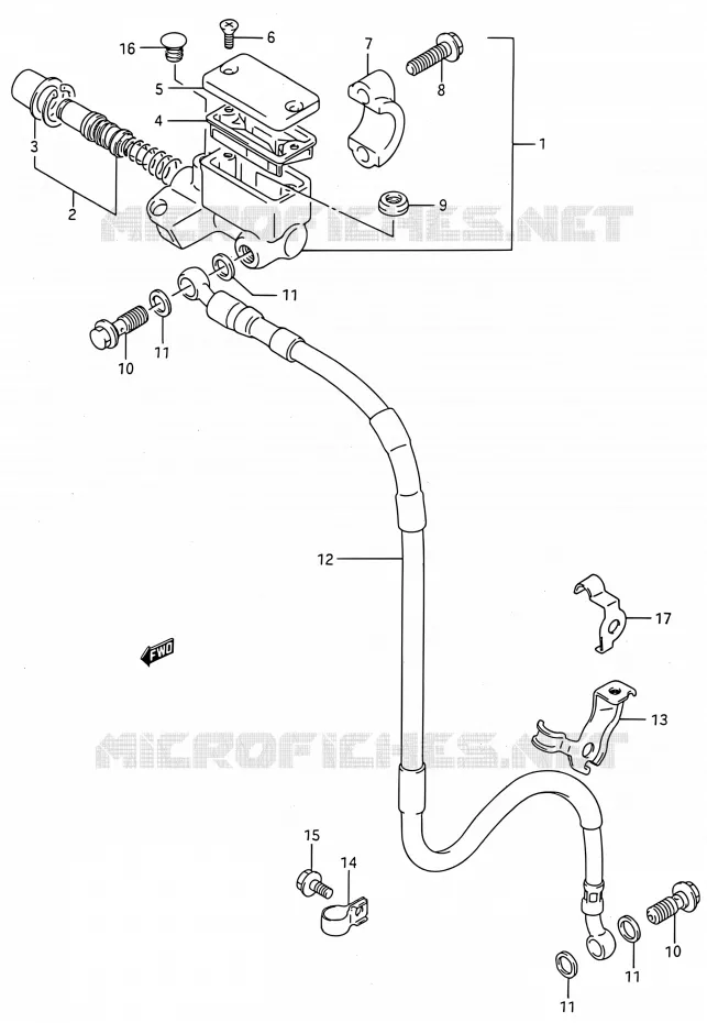 FR. MASTER CYLINDER Suzuki MOTO 250 RMX 1994  RMX250 R (E03,E28,E33)