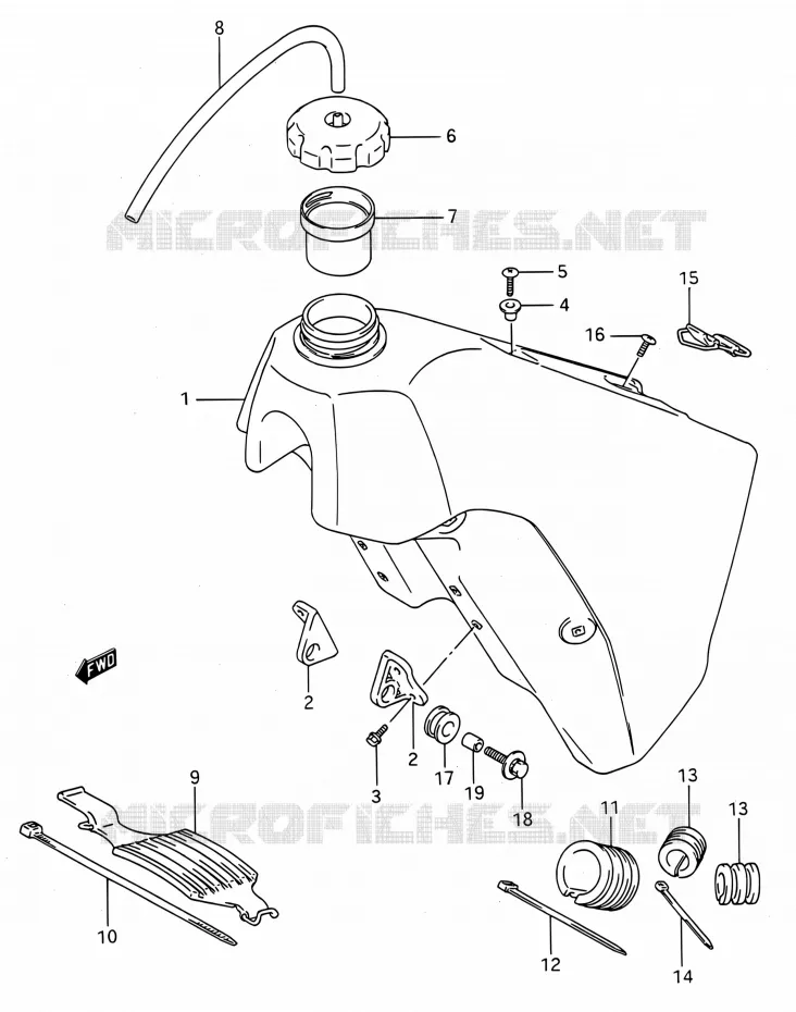 FUEL TANK Suzuki MOTO 250 RMX 1994  RMX250 R (E03,E28,E33)