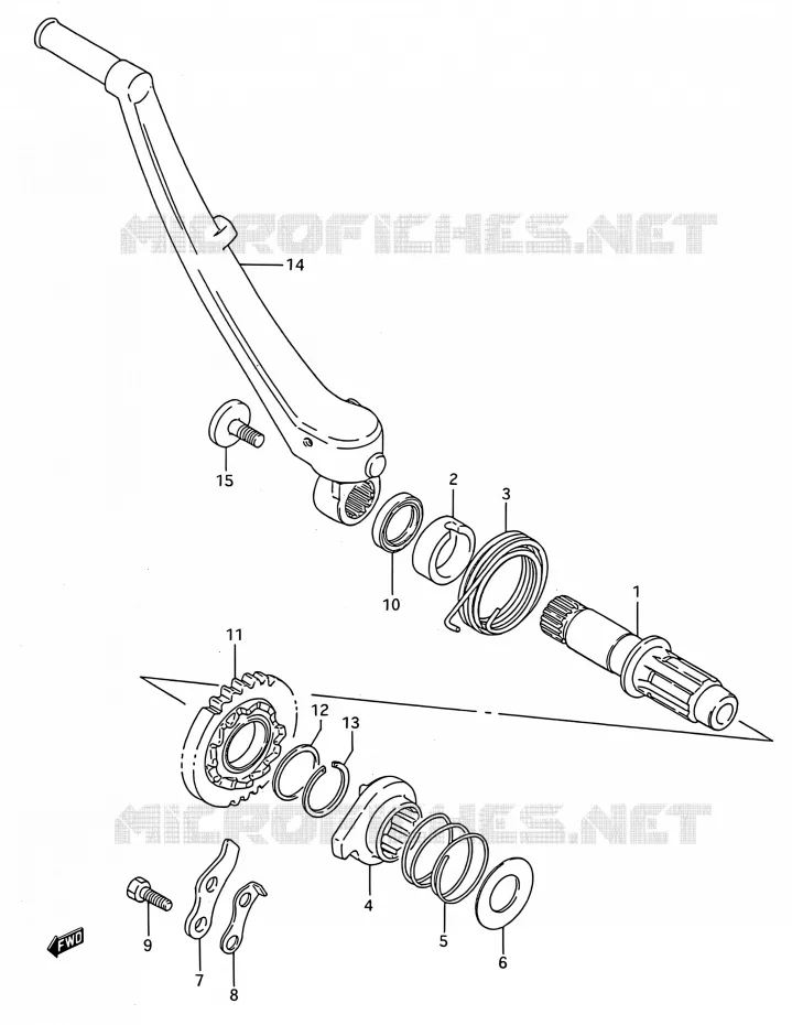 KICK STARTER Suzuki MOTO 250 RMX 1994  RMX250 R (E03,E28,E33)