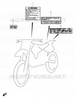 WARNING LABEL for Suzuki RMX 250 1998