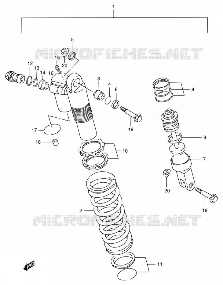 REAR DAMPER Suzuki MOTO 250 RMX 1999  RMX250X(E24)
