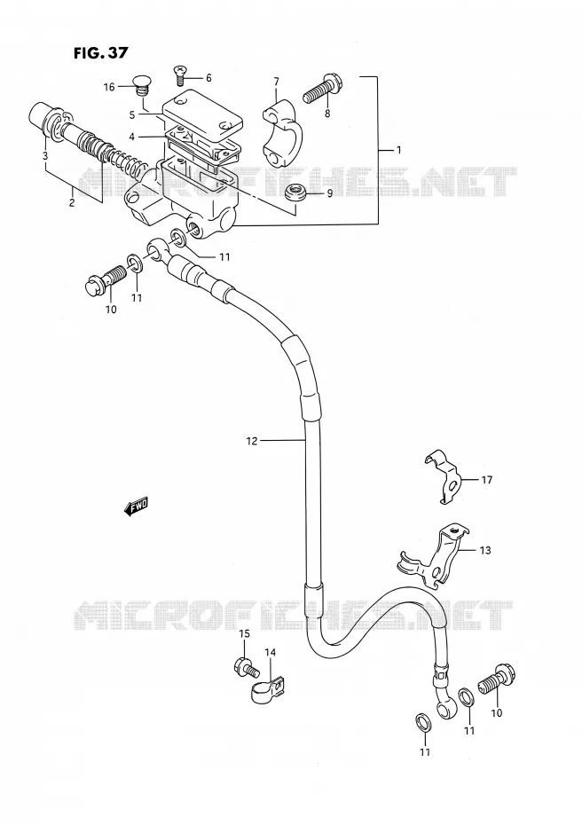 FR. MASTER CYLINDER (MODELE K/L/M/N/P/R/S) Suzuki MOTO 250 RMX 1992  RMX250 N (E03)
