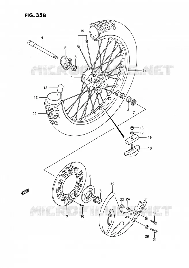 FR. WHEEL (MODELE N/P/R/S) Suzuki MOTO 250 RMX 1992  RMX250 N (E03)