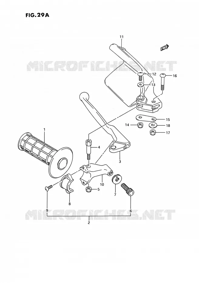 LEFT HAND LEVER ASSY (MODELE N/P/R/S/T) Suzuki MOTO 250 RMX 1992  RMX250 N (E03)