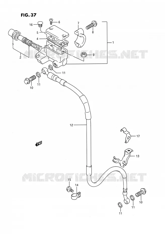 FR. MASTER CYLINDER (MODELE K/L/M/N/P/R/S) Suzuki MOTO 250 RMX 1993  RMX250 P (E03)