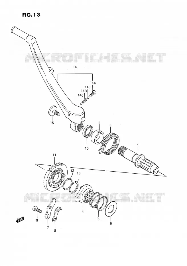 KICK STARTER Suzuki MOTO 250 RMX 1993  RMX250 P (E03)