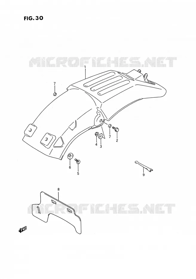 REAR FEDNER Suzuki MOTO 250 RMX 1993  RMX250 P (E03)