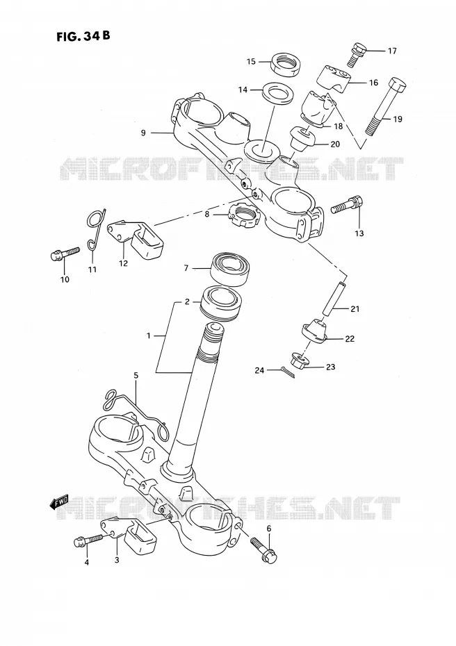 STEERING COLUMN (MODELE P/R/S) Suzuki MOTO 250 RMX 1993  RMX250 P (E03)