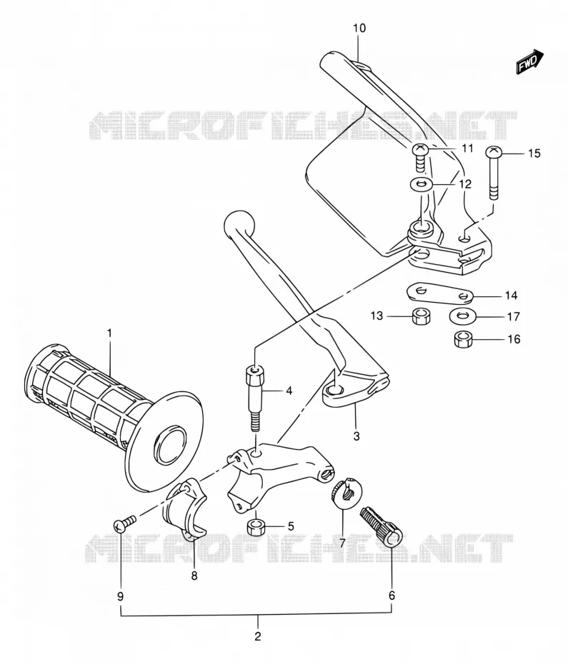 LEFT LEVER - HANDGRIP Suzuki MOTO 250 RMX 1998  RMX250 W