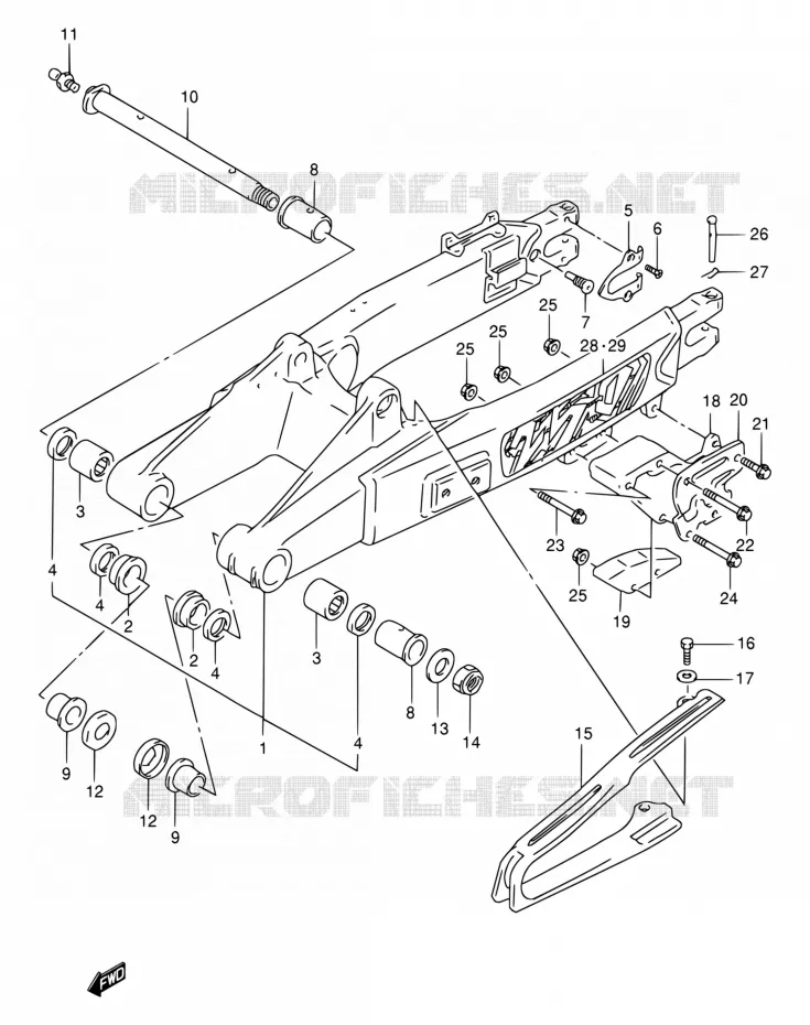 SWINGARM Suzuki MOTO 250 RMX 1998  RMX250 W
