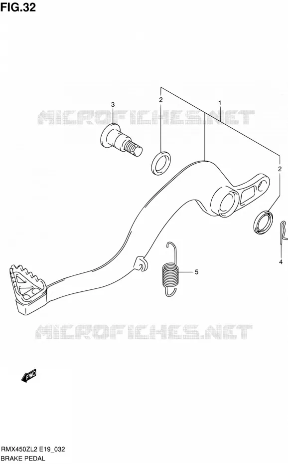 BRAKE PEDAL Suzuki MOTO 450 RMX 2012  RMX450ZL2(E19)