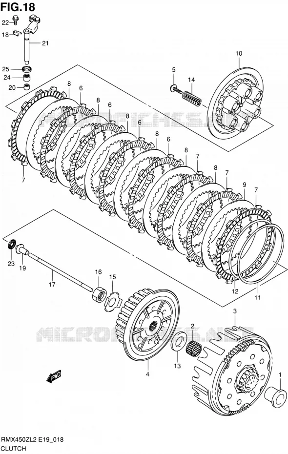 CLUTCH Suzuki MOTO 450 RMX 2012  RMX450ZL2(E19)