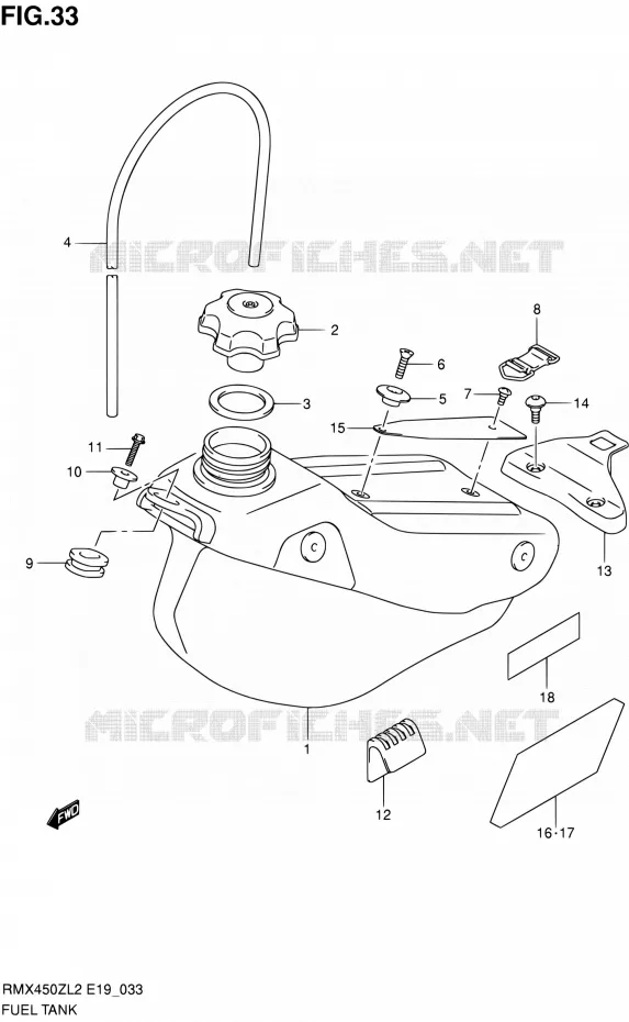 FUEL TANK Suzuki MOTO 450 RMX 2012  RMX450ZL2(E19)