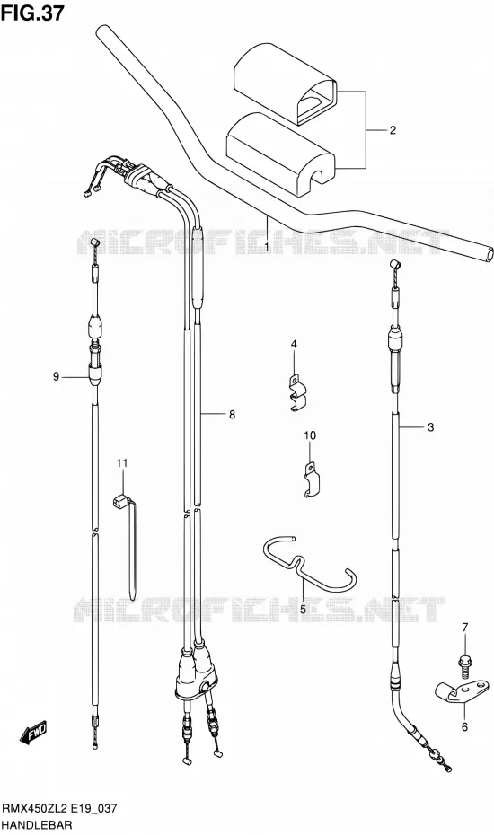HANDELBAR Suzuki MOTO 450 RMX 2012  RMX450ZL2(E19)