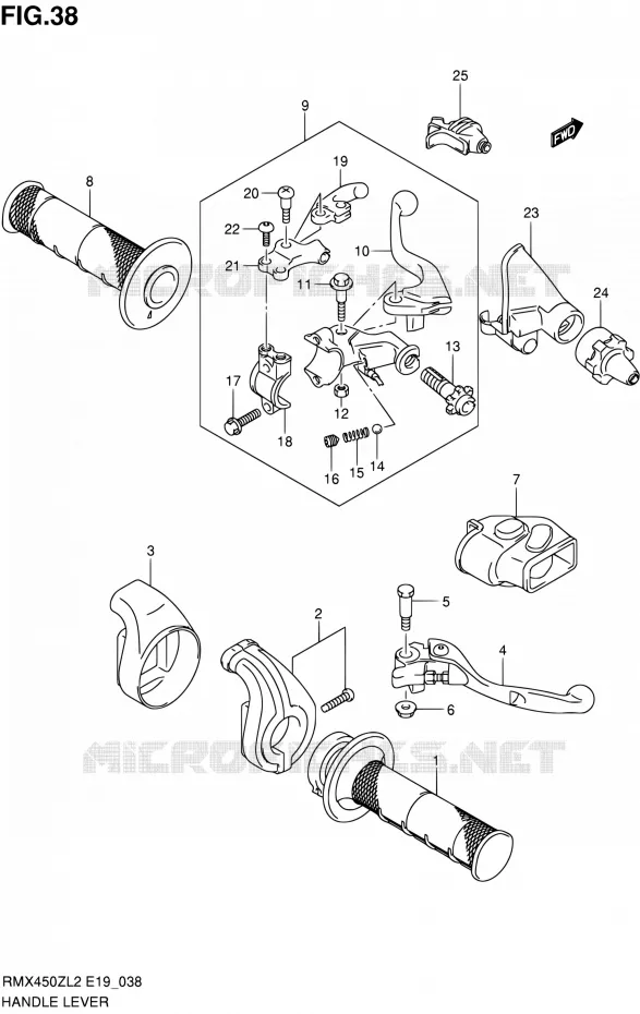 HANDGRIPS - LEVERS  Suzuki MOTO 450 RMX 2012  RMX450ZL2(E19)