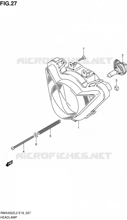 HEAD LAMP Suzuki MOTO 450 RMX 2012  RMX450ZL2(E19)
