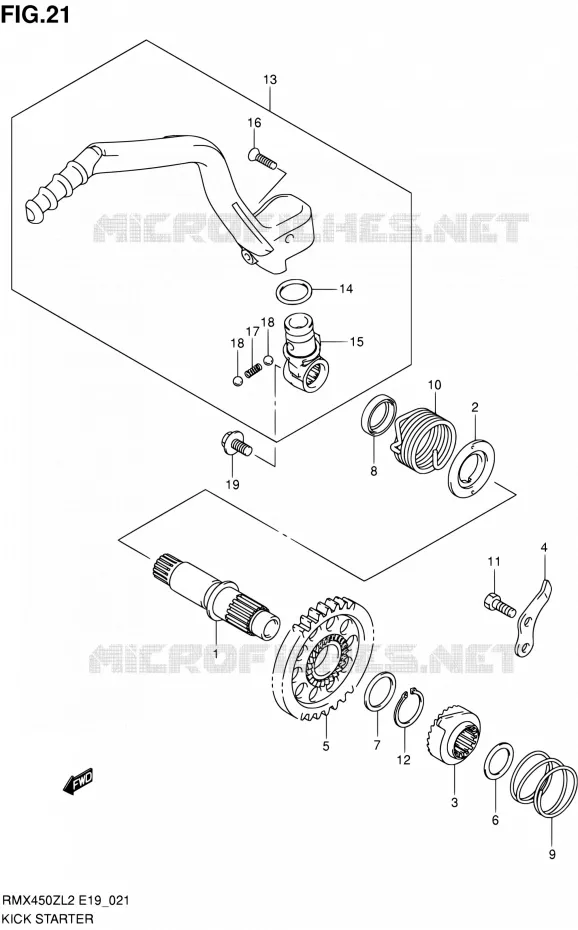 KICK STARTER Suzuki MOTO 450 RMX 2012  RMX450ZL2(E19)