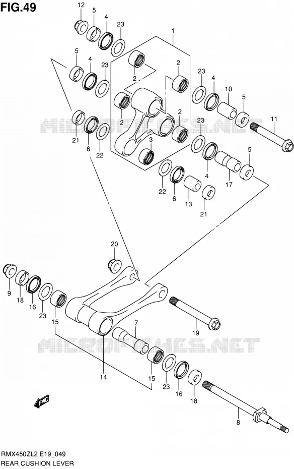 SHOCK ABSORBER LINKAGE Suzuki MOTO 450 RMX 2012  RMX450ZL2(E19)