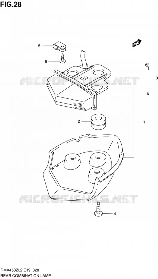 TAIL LIGHT ASSY Suzuki MOTO 450 RMX 2012  RMX450ZL2(E19)