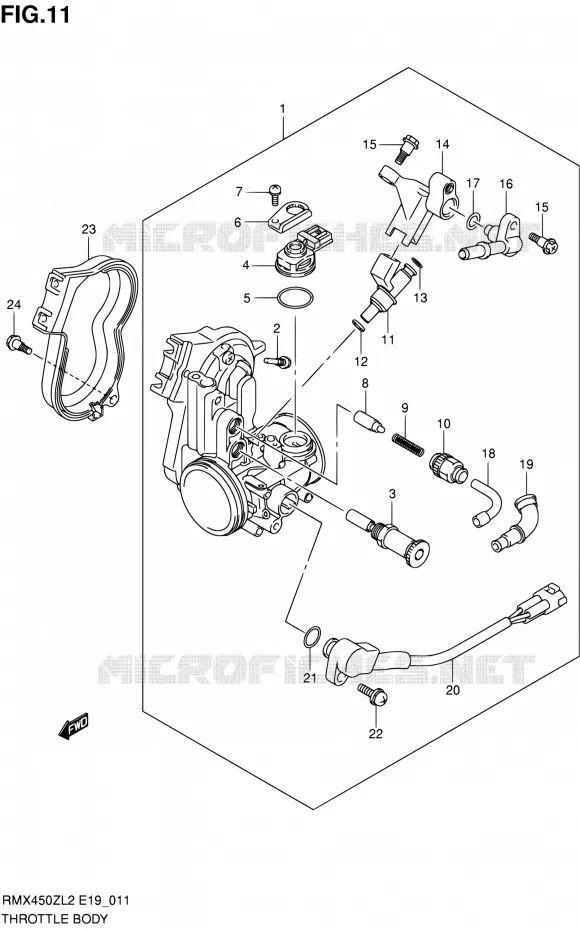 THROTTLE BODY Suzuki MOTO 450 RMX 2012  RMX450ZL2(E19)