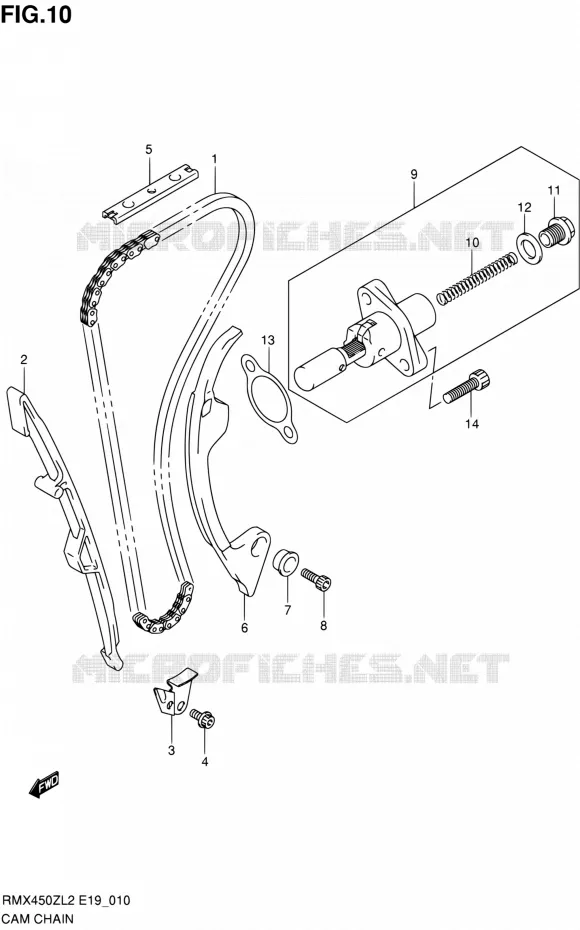 TIMING Suzuki MOTO 450 RMX 2012  RMX450ZL2(E19)