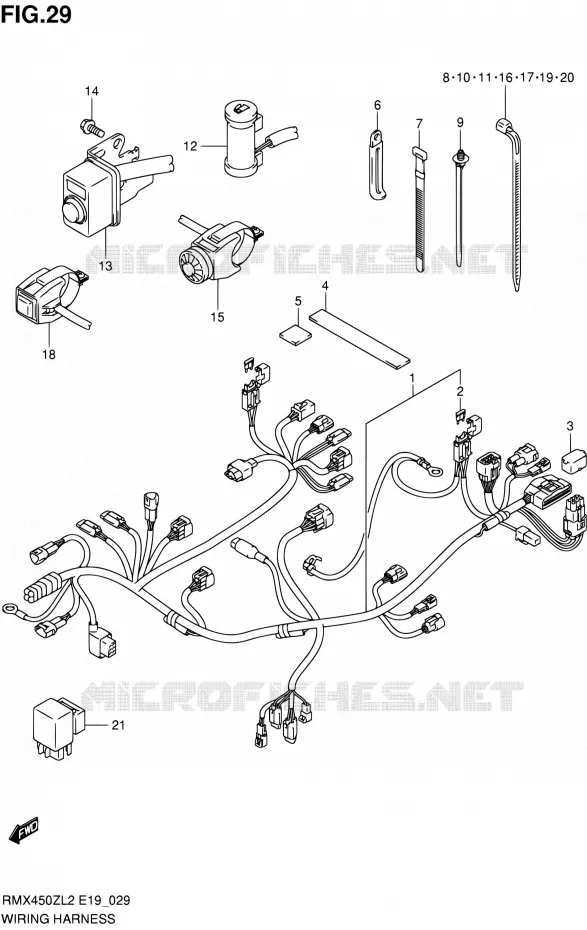 WIRING HARNESS Suzuki MOTO 450 RMX 2012  RMX450ZL2(E19)