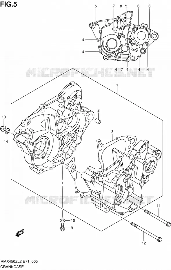 CRACKCASE COVER Suzuki MOTO 450 RMX 2012  RMX450ZL2(E71)