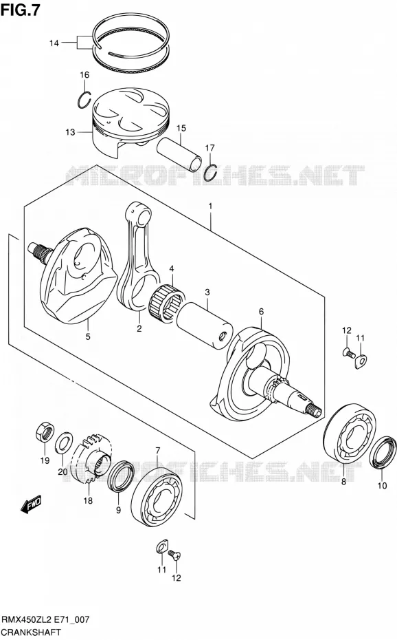 CRANKSHAFT Suzuki MOTO 450 RMX 2012  RMX450ZL2(E71)