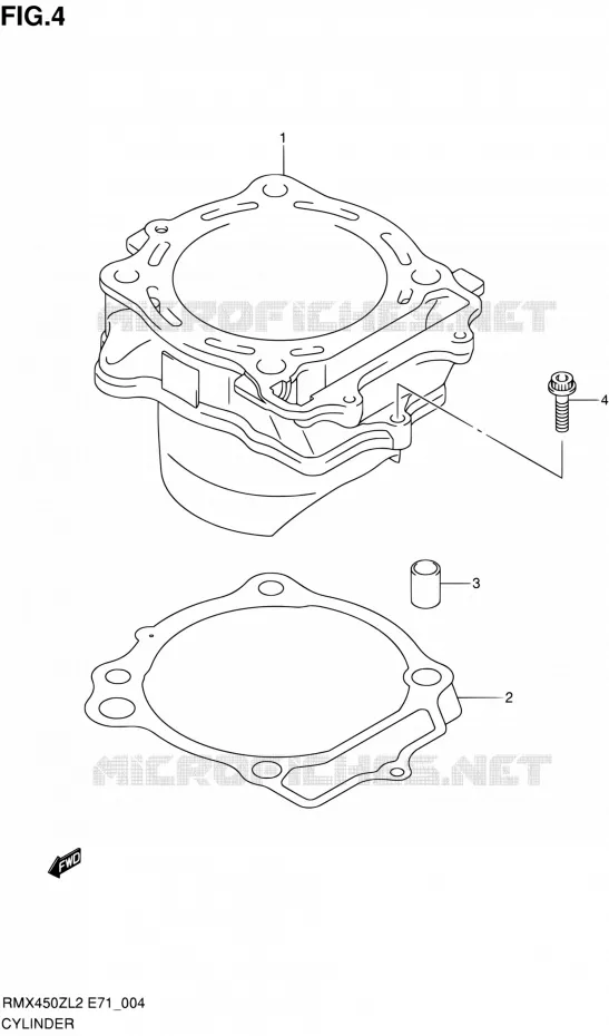 CYLINDER Suzuki MOTO 450 RMX 2012  RMX450ZL2(E71)
