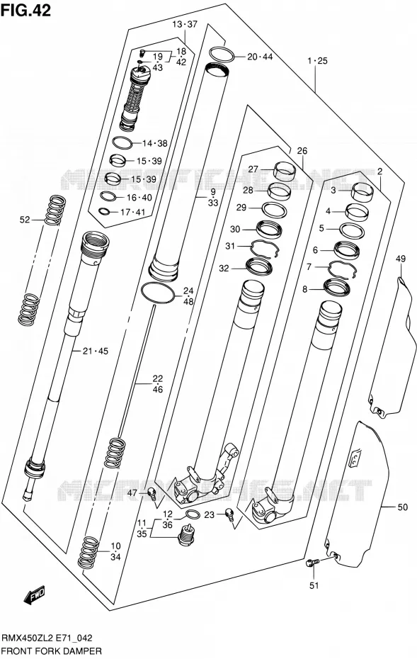 FRONT FORK Suzuki MOTO 450 RMX 2012  RMX450ZL2(E71)