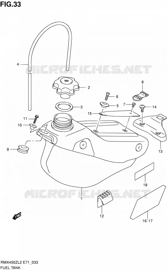 FUEL TANK Suzuki MOTO 450 RMX 2012  RMX450ZL2(E71)