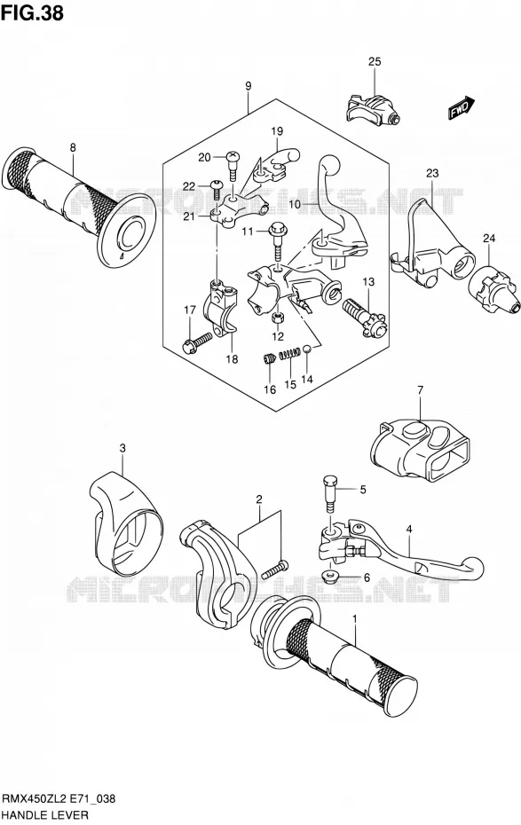 HANDGRIPS - LEVERS  Suzuki MOTO 450 RMX 2012  RMX450ZL2(E71)